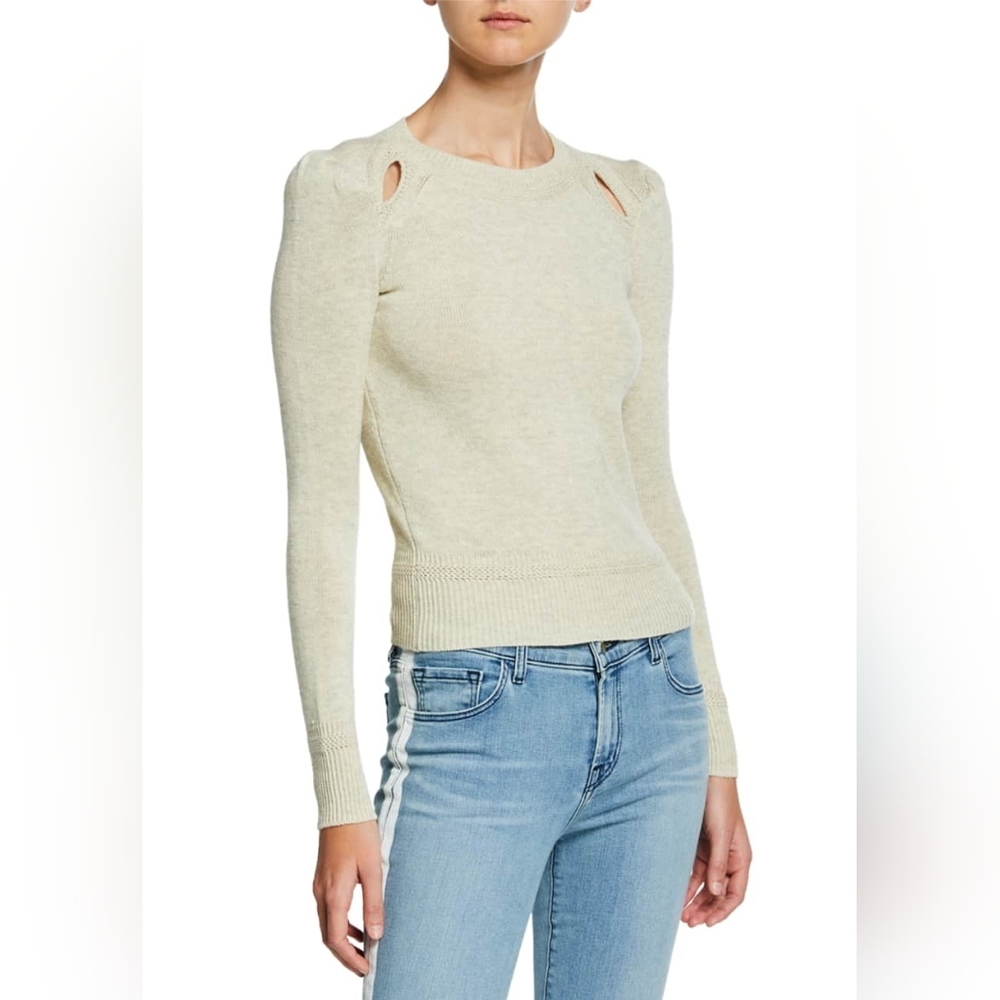 Isabel Marant Etoile Klee Cotton/Wool Blend Sweater In Light Heather Grey Sz 38